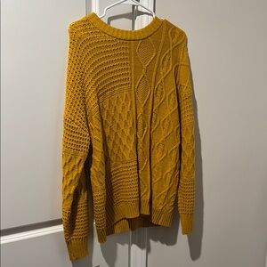 Cable Knit Mustard Sweater